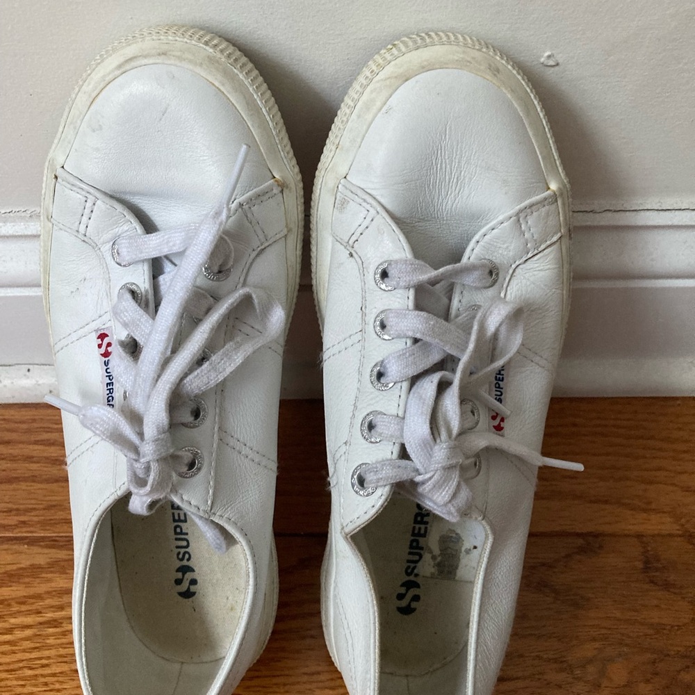 Superga Off-White Canvas Sneakers. Used in good condition.